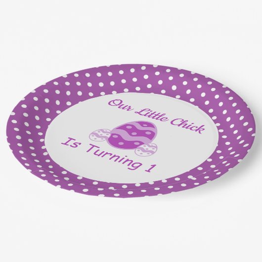 Little Chick 1. Geburtstag Pappteller (Schrägansicht)