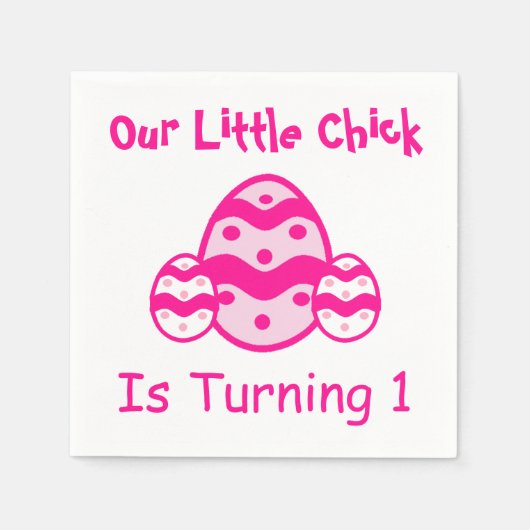 Little Chick 1. Geburtstag Serviette (Vorderseite)