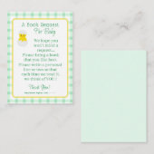 Little Chick Baby Book Request Neutral Baby Shower Begleitkarte (Vorne/Hinten)