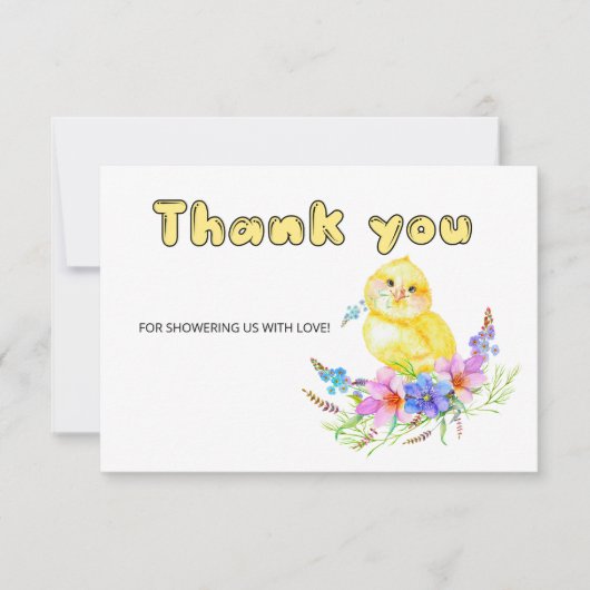 Little Chick Baby Dusche Dankeschön Karte (Vorderseite)