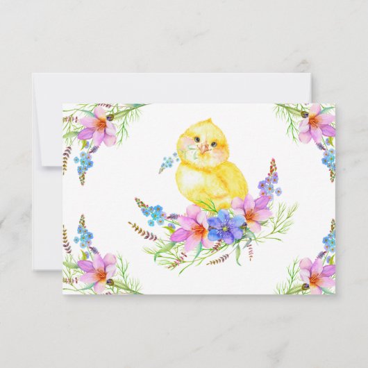 Little Chick Baby Dusche Dankeschön Karte (Rückseite)