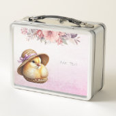 Little Chick BlPink ue Ribbon Metal Lunch Box (Rückseite)