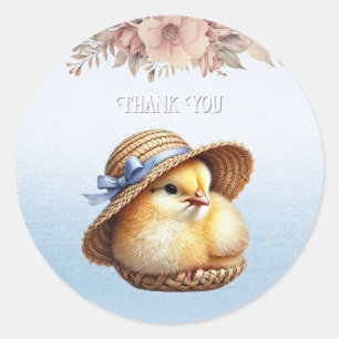 Little Chick Blue Ribbon Aufkleber