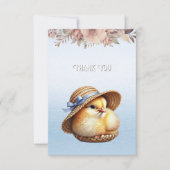 Little Chick Blue Ribbon Danke-Card Dankeskarte (Vorderseite)
