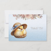 Little Chick Blue Ribbon Danke-Card Dankeskarte (Vorderseite)