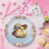 Little Chick Blue Ribbon Paper Plate Pappteller (Party)