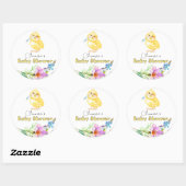 Little Chick Floral Baby Shower Square Sticker (Blatt)