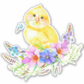 Little Chick Floral Sticker (Vorderseite)