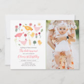 Little Chick Girl Farm Osterhühnchen Geburtstag Einladung (Vorderseite)