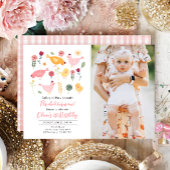 Little Chick Girl Farm Osterhühnchen Geburtstag Einladung