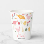 Little Chick Girl Farm Osterhühnchen Geburtstag Pappbecher (Vorderseite)