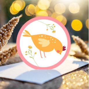 Little Chick Girl Farm Osterhühnchen Geburtstag Runder Aufkleber