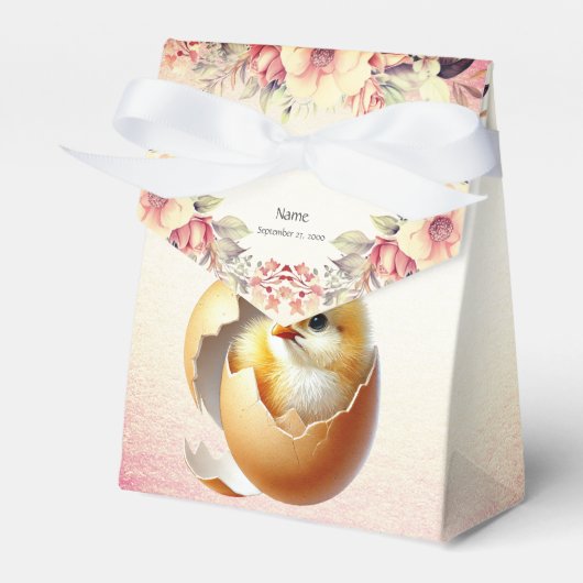 Little Chick Hatching Floral Favor Box Geschenkschachtel (Vorderseite)