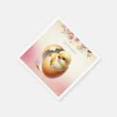 Little Chick Hatching Floral Napkins Serviette (Ecke)