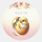 Little Chick Hatching Floral Sticker (Vorderseite)