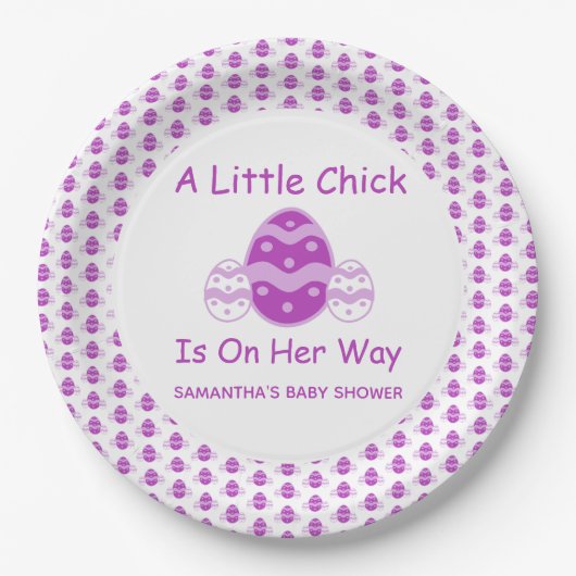 Little Chick Oaster Baby Shower Plate Pappteller (Vorderseite)