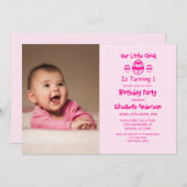 Little Chick Oster 1. Geburtstag Einladung (Vorne/Hinten)