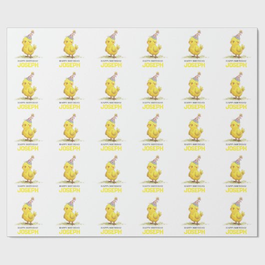 Little Chick Personalisiert Wrapping Paper Geburts Geschenkpapier (Flach)