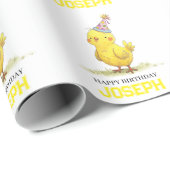 Little Chick Personalisiert Wrapping Paper Geburts Geschenkpapier (Rolleneckpunkt)