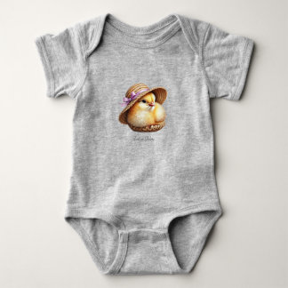 Little Chick Pink Ribbon Baby Bodysuit Strampler