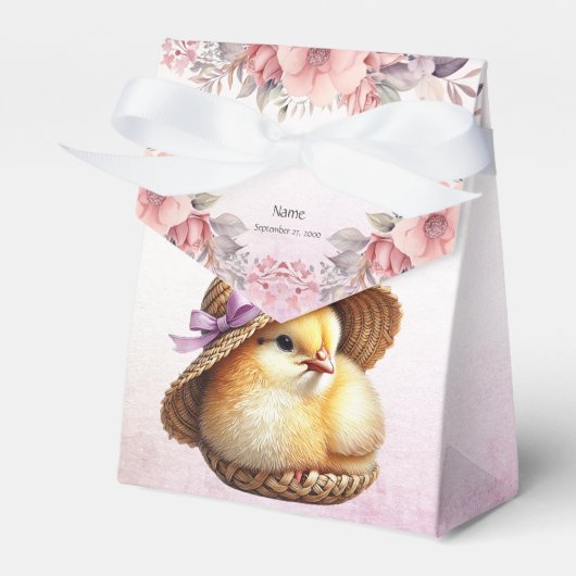 Little Chick Pink Ribbon Bevorzugung Box Geschenkschachtel (Vorderseite)