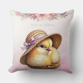 Little Chick Pink Ribbon Kissen