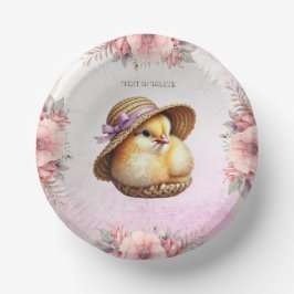 Little Chick Pink Ribbon Paper Bowl Pappteller