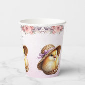 Little Chick Pink Ribbon Paper Cups Pappbecher (Rückseite)