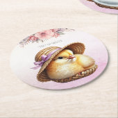 Little Chick Pink Ribbon Paper Untersetzer (Angewinkelt)