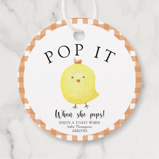 Little Chick - Pop! Wenn sie Pop! Geschenkanhänger (Vorderseite)