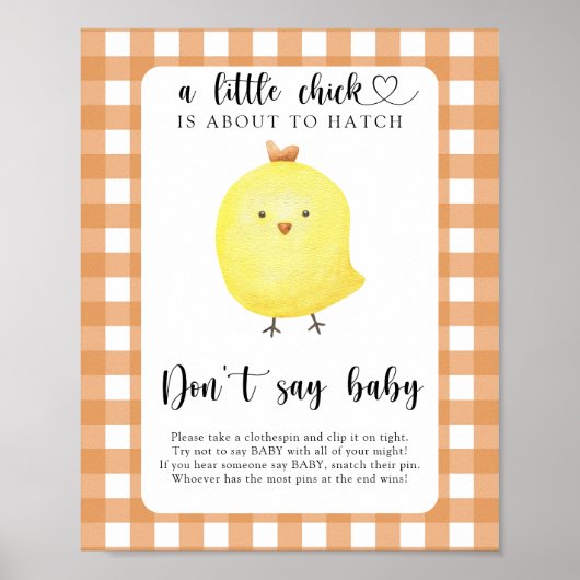 Little Chick Sag kein Baby Poster (Vorne)