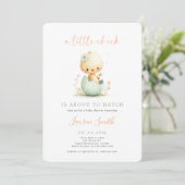 Little Chick Spring Baby Shower Einladung (Stehend Vorderseite)