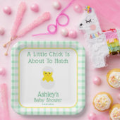 Little Chick To Hatch Gender Neutral Baby Shower Pappteller (Party)