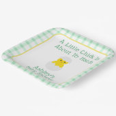Little Chick To Hatch Gender Neutral Baby Shower Pappteller (Gewinkelt)