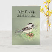 Little Chickadee Bird Personality Fun Geburtstag Karte (Gelbe Blume)