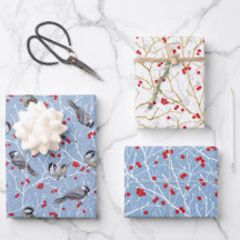 Little Chickadees + Snowy Winterberries Set