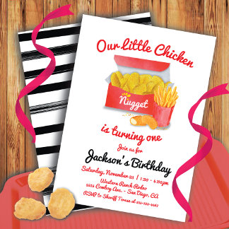 Little Chicken Nugget Geburtstagsparty Einladung