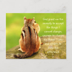 Little Chipmunk Serenity Gebet Postcard Postkarte