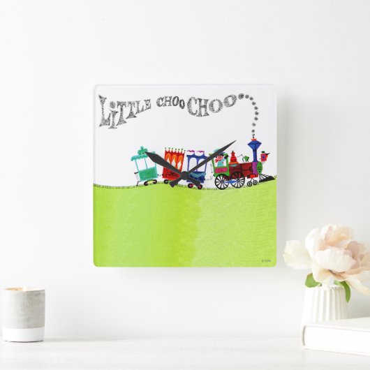 Little Choo Choo Quadratische Wanduhr (Zuhause)