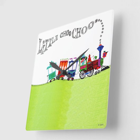 Little Choo Choo Quadratische Wanduhr (Winkel)