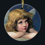Little christmas angel keramik ornament<br><div class="desc">A dreamy vintage picture of an angel with a starry sky in the background. Not only for Christmas!</div>