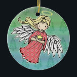 Little Christmas Angel Ornament<br><div class="desc">Von der Fantasy Art of Molly Harrison,  www.mollyharrisonart.com. Bitte besuchen Sie meine Website für weitere Informationen. Danke,  dass du gesucht hast!</div>