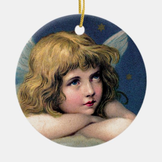 Little christmas angel rundes keramik ornament