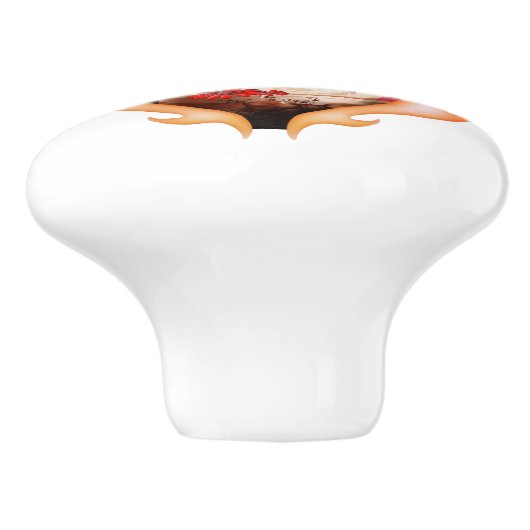 Little christmas cow keramikknauf (Seitenansicht)