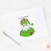 Little Christmas Elf Runder Aufkleber (Umschlag)