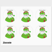 Little Christmas Elf Runder Aufkleber (Blatt)