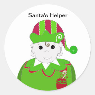 Little Christmas Elf Runder Aufkleber