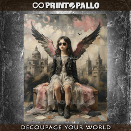 Little city angel child in Italy -  Seidenpapier