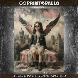 Little city angel child in Italy -  Seidenpapier