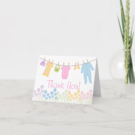 Little Clothes Baby Shower Thank You Cards Dankeskarte